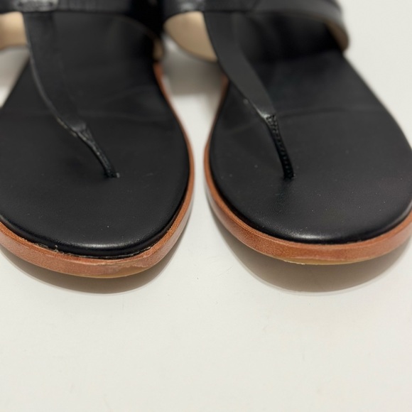 Cole Haan “Ainslee” Black Leather T-Strap Thong Sandals EUC - Picture 4 of 9